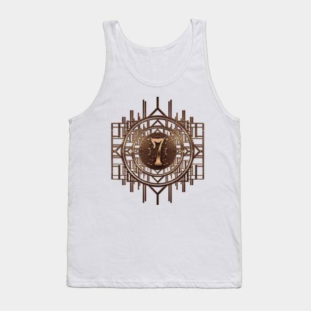 Stylish numbers in vintage art-deco style with golden cyphers Tank Top by designsbyxarah